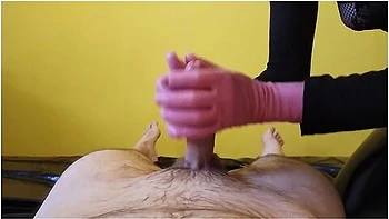 I Ruined Him In Pink Latex Gloves Using Nuru Gel And Continued To Jerk Him Until He Came Again