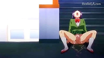 She gets cum in her mouth and squirts, then gets fucked and creampied while walking around the school.