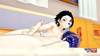 Demon Slayer Hentai - Tanjiro Handjob To Inosuke With Car Toon