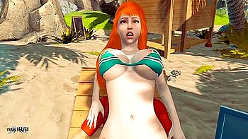 Nami Relieving Stress At The Beach - 3d Animation By Virtualheaven
