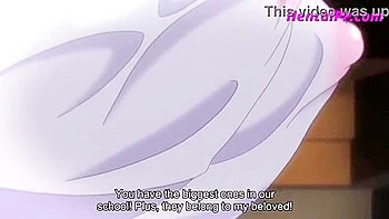 He puts it between her breasts and gives her a titjob, then cums inside her.