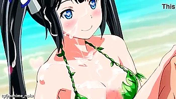 A semen-covered black-haired loli girl has shining eyes and is intoxicated by the pleasure of intimate intercourse.