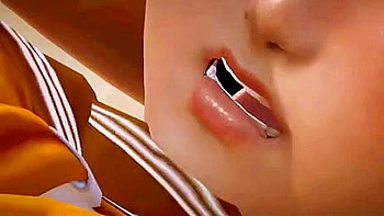 The big-breasted beauty is bent over and his fingers are inserted in and out of her throat and inserted into her pussy.