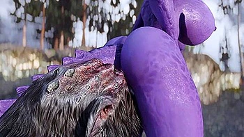 Purple Juicy Dragon Girl Suck And Fuck Big Troll Cock 1