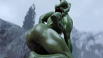 Two Muscular Curvy Orc Step sisters And Their Sex In The Rain 1