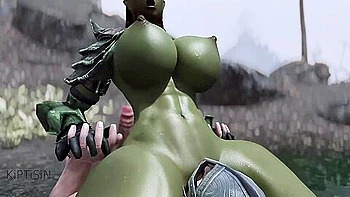 Lush Lady Orc Warrior Dominates Strong Muscular Nord 1