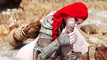 Redhead Busty Warrior Rides A Giants Dick 1