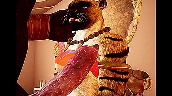 Young Tigress Give The Muzzle