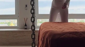 Skinny Russian Cleaning Lady In Short Dress Foot Fetish POV Worship
