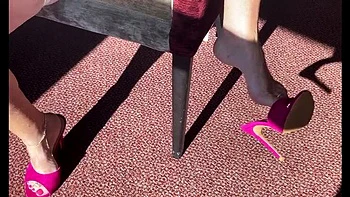 Mature British MILF with Big Natural Tits Shows Feet in White Playsuit - Homemade Part 2