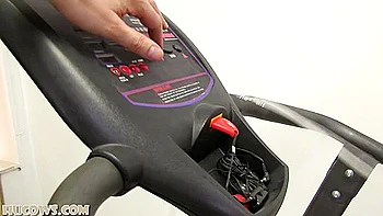 Katie Nipple Training On The Treadmill