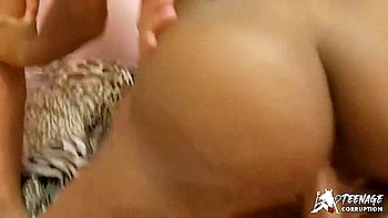 Ebony Teen 18+ Cheerleader Has Her First Blowbang And Group