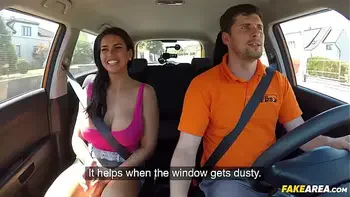 Driving Instructor Fucks her Busty Student