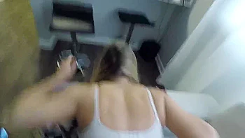 Girlfriend With Flawless Booty Cums All Over His Ramrod