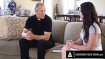 Pervy Priest Creampies Horny Teen 18+ Keira Croft After Taking Her Anal Virginity!