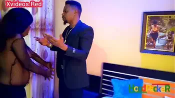 Horny ebony wife in fishnet pays money she owes in kind.