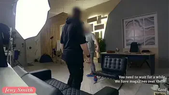 Silence. Jeny Smith with no panties teasing a man. Hidden camera office prank