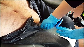 Nurse Puts Cripple Dick In Urinal To Pee