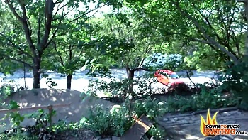 A Very Naughty Brunette Fucked Outdoors In The Spoon Position