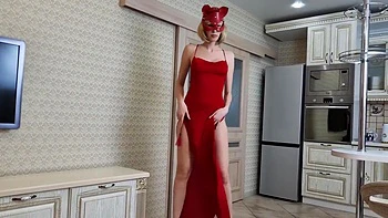 A Beautiful Neighbor With Big Breasts Jerked Off And Then Gave A Blowjob