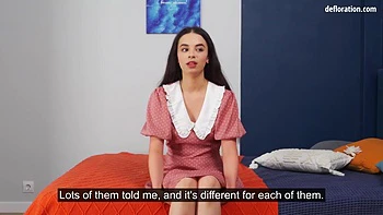 Virgin Brunette Kisa Murkina Loses Her Virginity