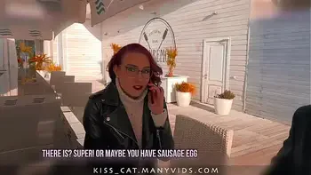 KISSCAT Love Breakfast with Sausage - Public Agent Pickup Russian Student for Outdoor Sex