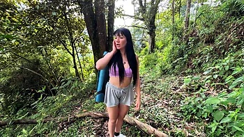 Hot Latina Brunette Gets Horny In The Forest