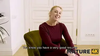 MATURE4K. Admirable twosome of guy and his mature maid by the fireplace