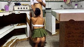 My Beautiful Employee With A Huge Ass Cleaning The Kitchen And I Took The Opportunity To Help Her