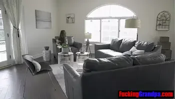 Perverted step grandad bangs horny teen