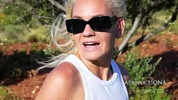 Wetting Her Jeans On A Bare Foot Hike