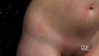 Bound babe thrown with eggs