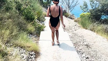 Cum Slut Exposed On The Beach