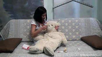 Nurse Kassiana strips and masturbates - WeAreHairy