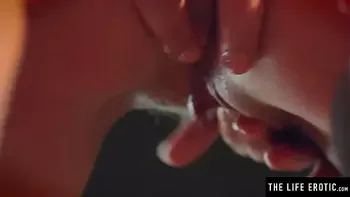 Hot sexy girl smears cream all over her big tits and hairy pussy