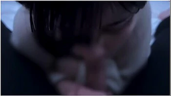 Girl With Short Hair Ejaculates A Lot In Her Mouth