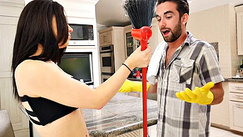 Help me clean, daddy!