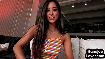 Cute 21yo busty babe loves pussy jerking