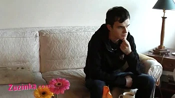 Zuzinka plays with shy guy on casting: Blowjob, Amateur  Handjob Porn