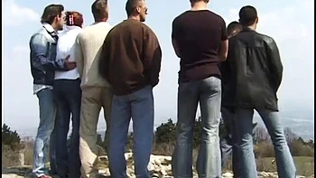 Redhead pounded by many guys