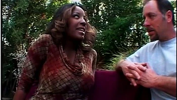 Busty ebony fucked hard by white dude in her ass