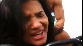 Hot mulatto with a big tail moaning and cumming while giving her pussy and spit: Blowjob, Doggy  Hardcore Porn
