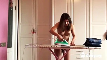 Evelina Darling  Does her chores totally naked: Amateur, Bongacams  Milf Porn