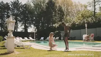 MARISKAX Tina gets fucked poolside by a big black cock