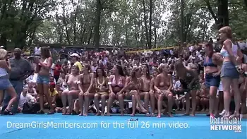Exhibitionist Milf Wet T-shirt Contest At A Nudist Resort