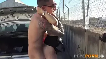 She gets NAILED IN THE STREET just to spite her cuckold husband