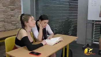 Busty MILF Katerina Hartlova as Teacher with Two Students