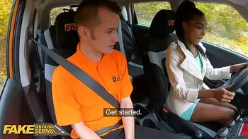FakeDrivingSchool Ebony Brit Asia Rae Gets Stuck and Fucked