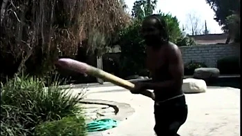 Pushing poles and dicks in both her holes