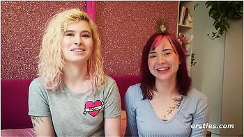 Cute Redhead Gives Blonde Babe Lesbian Pleasures